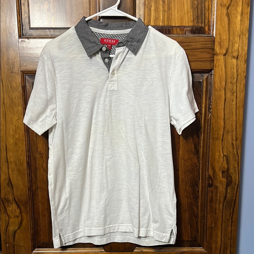 GUESS Men's White Polo Shirt